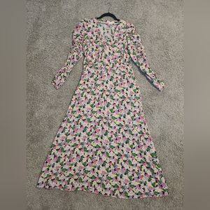 Long sleeve A line flower dress
